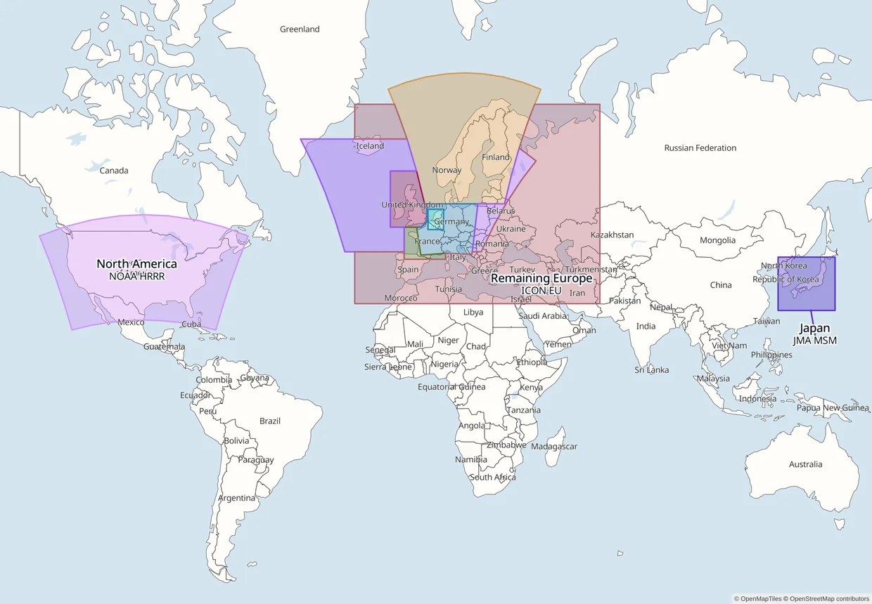 Best match regions worldwide