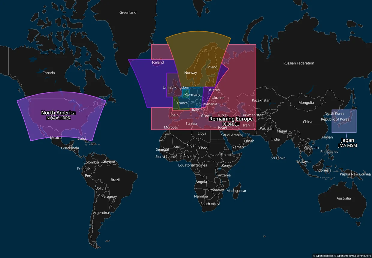Best match regions worldwide