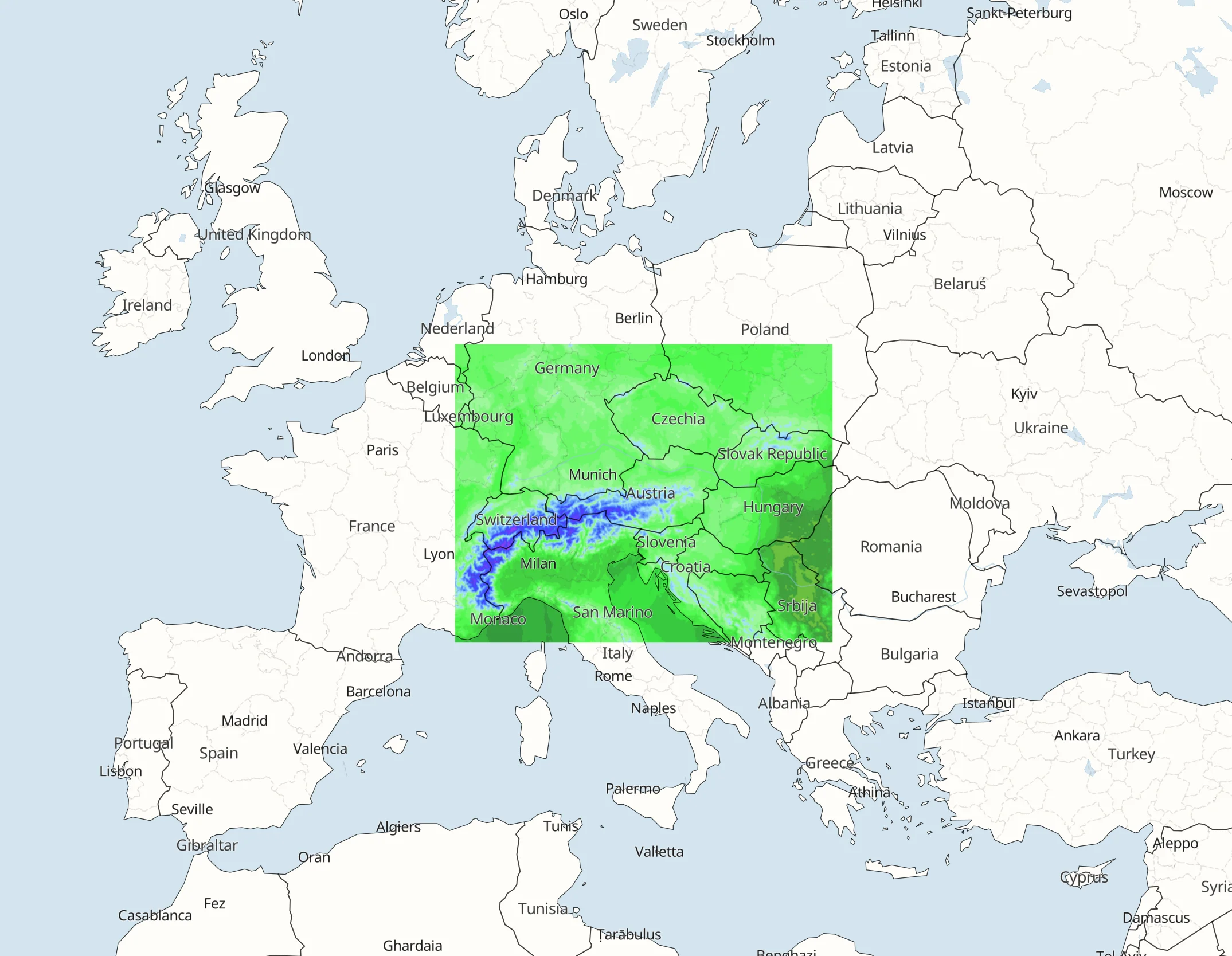 GeoSphere AROME Austria model area