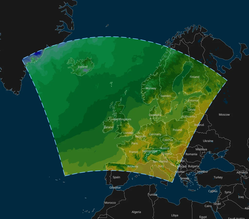 KNMI HARMONIE AROME Europe Model Area