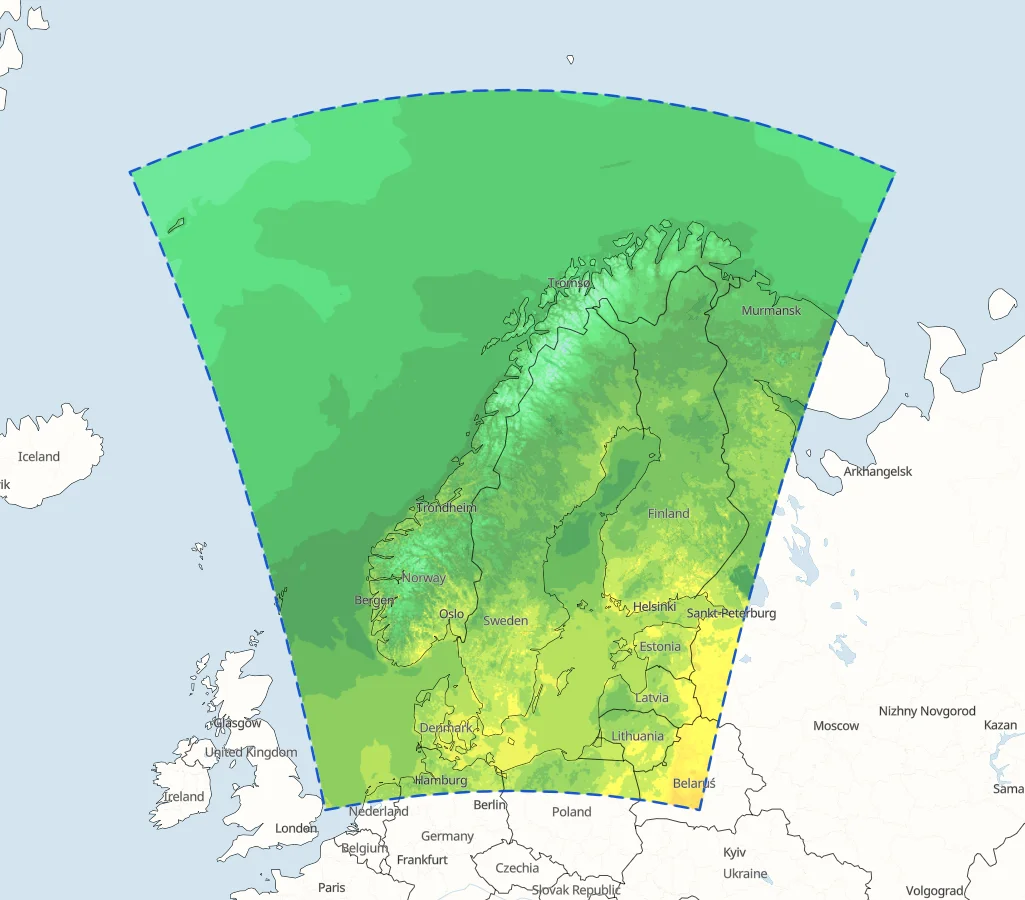 MET Nordic model area