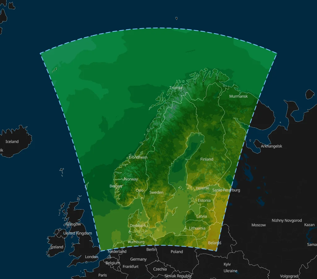 MET Nordic model area